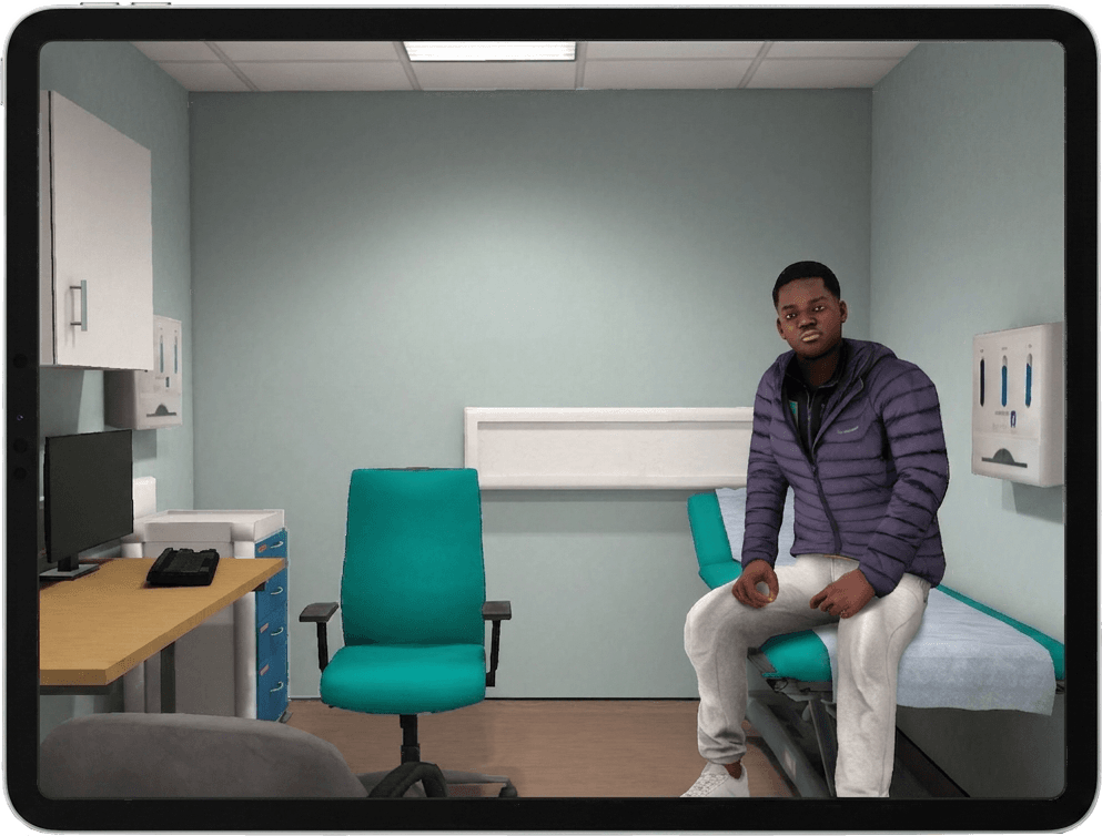 Imersifi training scenario running on a tablet