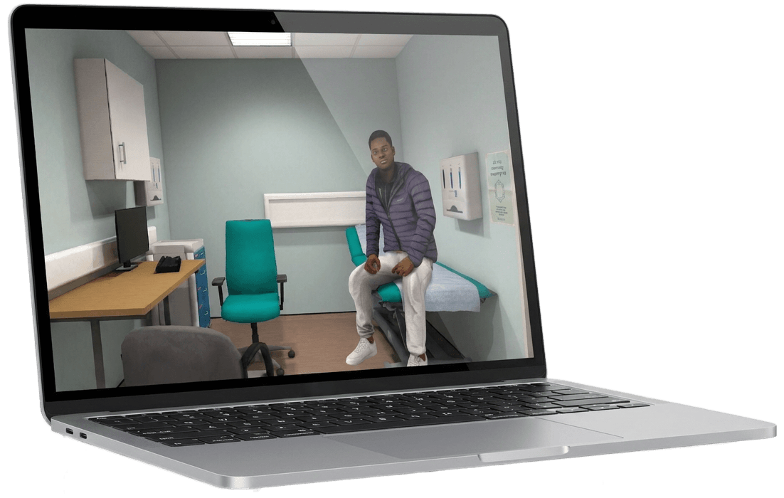 Imersifi training scenario running on a laptop